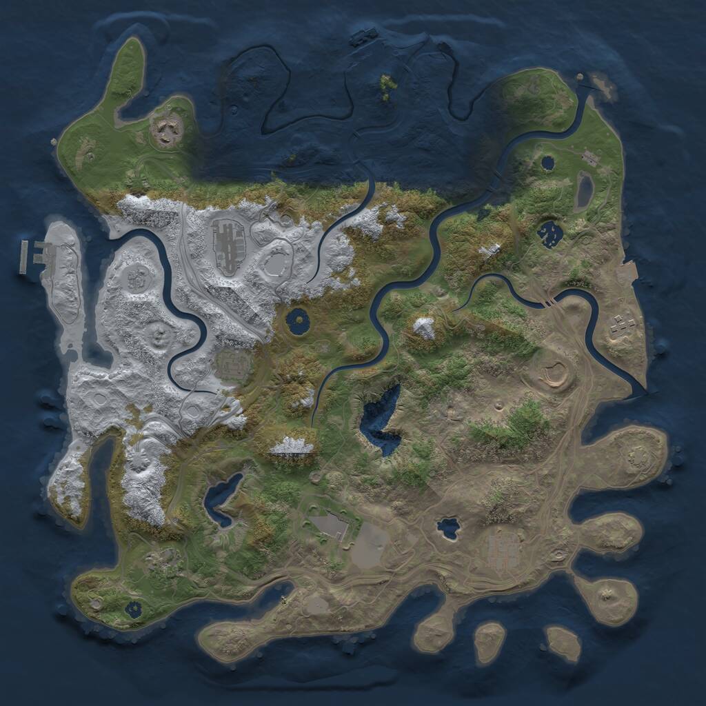 Rust Map: Procedural Map, Size: 4250, Seed: 616807819, 15 Monuments