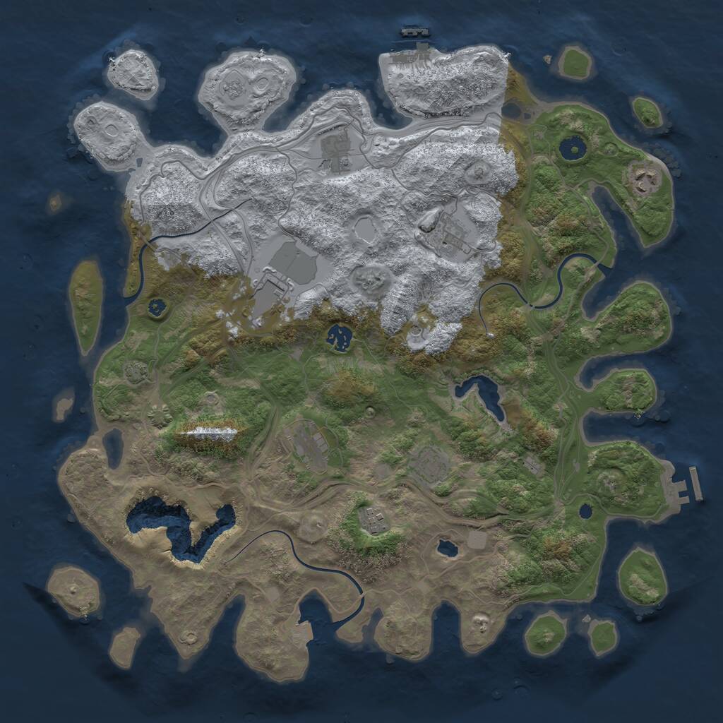 Rust Map: Procedural Map, Size: 4250, Seed: 534536423, 14 Monuments