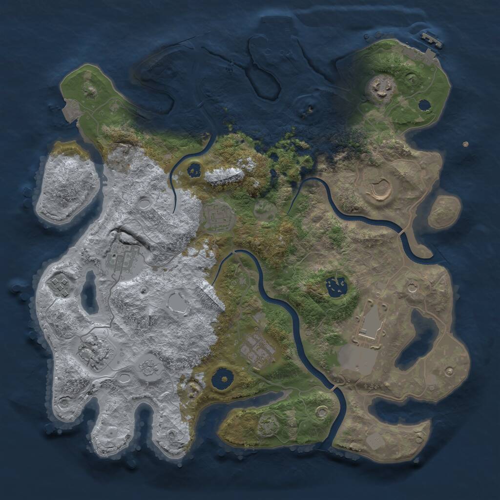 Rust Map: Procedural Map, Size: 3500, Seed: 234513852, 15 Monuments