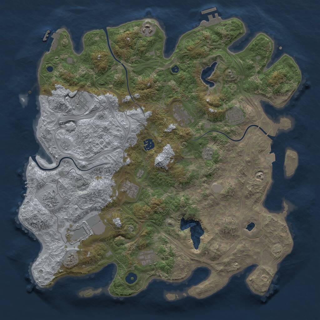 Rust Map: Procedural Map, Size: 4250, Seed: 462, 16 Monuments