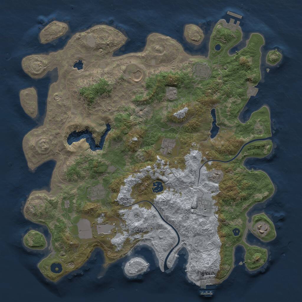 Rust Map: Procedural Map, Size: 4000, Seed: 56745, 15 Monuments