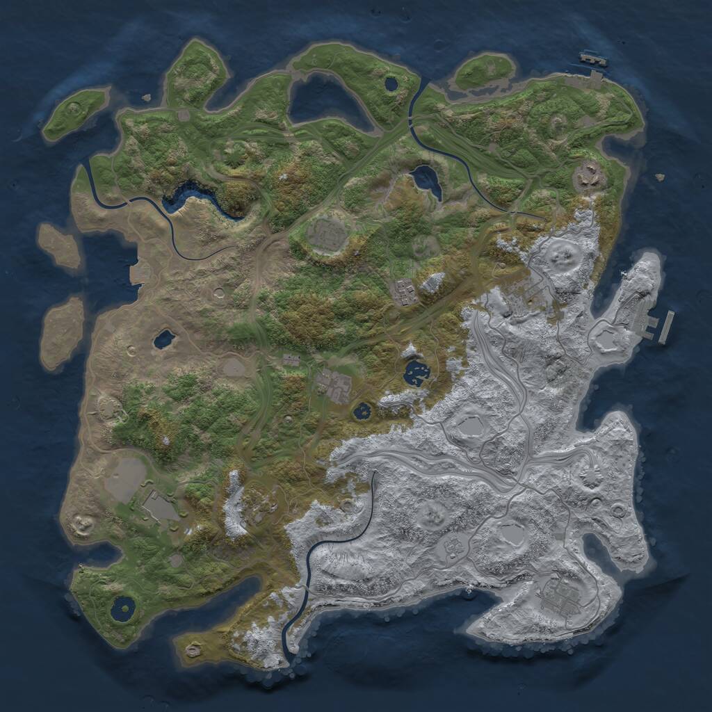 Rust Map: Procedural Map, Size: 4250, Seed: 369369, 15 Monuments