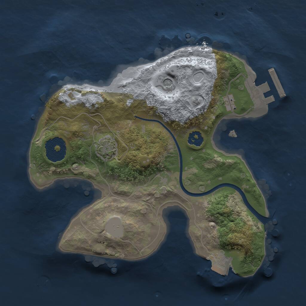 Rust Map: Procedural Map, Size: 2000, Seed: 206739914, 4 Monuments
