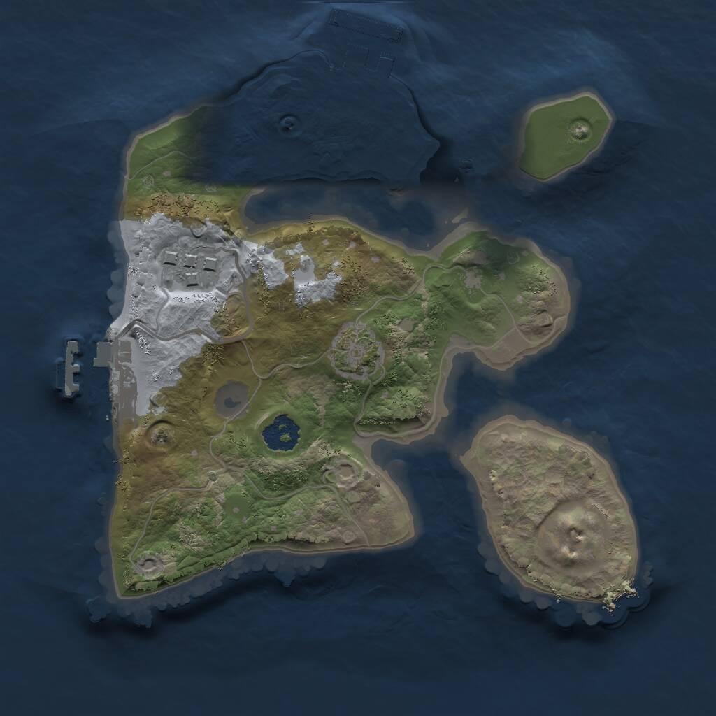 Rust Map: Procedural Map, Size: 2000, Seed: 169784, 5 Monuments