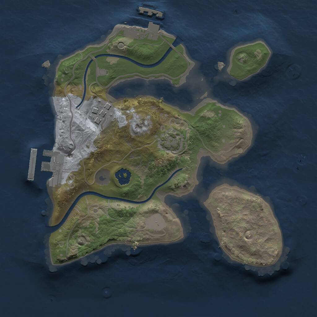 Rust Map: Procedural Map, Size: 2000, Seed: 169784, 5 Monuments