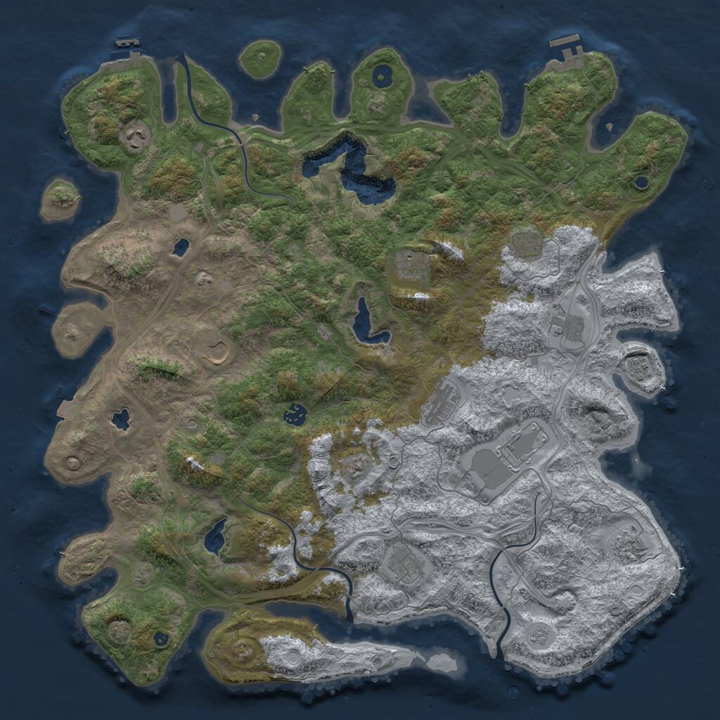 Rust Map: Procedural Map, Size: 4800, Seed: 178608639, 17 Monuments