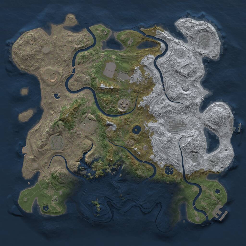 Rust Map: Procedural Map, Size: 4250, Seed: 987882299, 16 Monuments