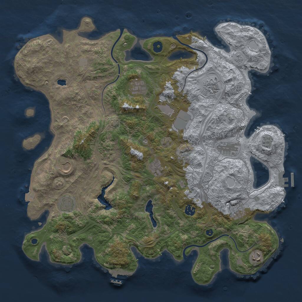 Rust Map: Procedural Map, Size: 4250, Seed: 987882299, 17 Monuments