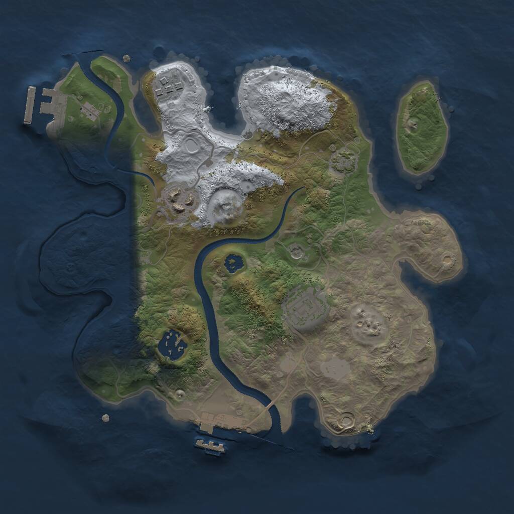 Rust Map: Procedural Map, Size: 2750, Seed: 1568485876, 9 Monuments