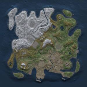 Thumbnail Rust Map: Procedural Map, Size: 3500, Seed: 1712412769, 14 Monuments