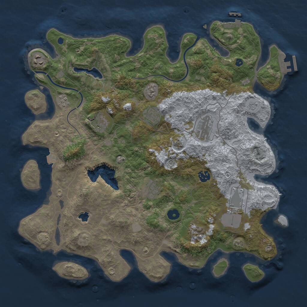Rust Map: Procedural Map, Size: 4000, Seed: 287368, 15 Monuments