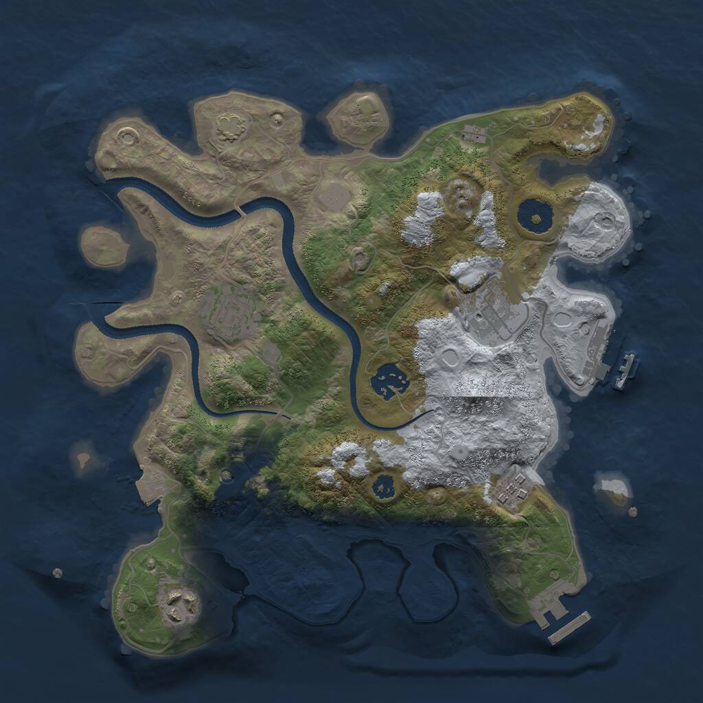 Rust Map: Procedural Map, Size: 3000, Seed: 3148, 10 Monuments