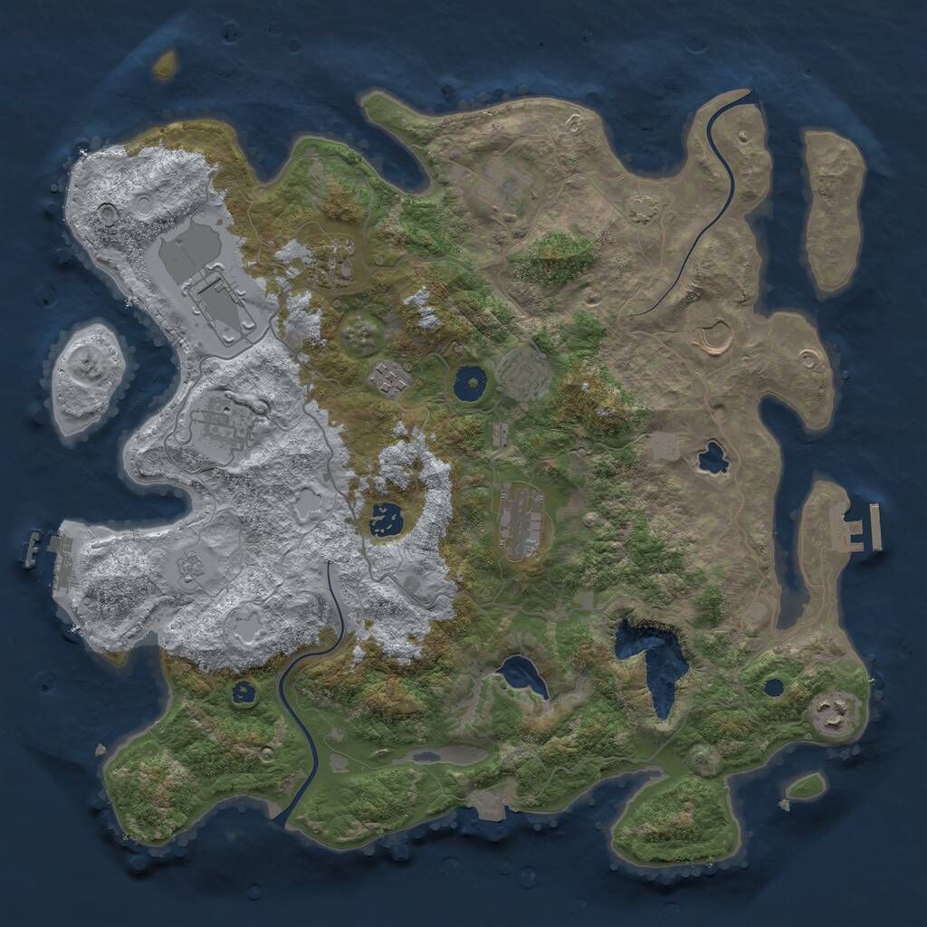 Rust Map: Procedural Map, Size: 4000, Seed: 1595153998, 15 Monuments