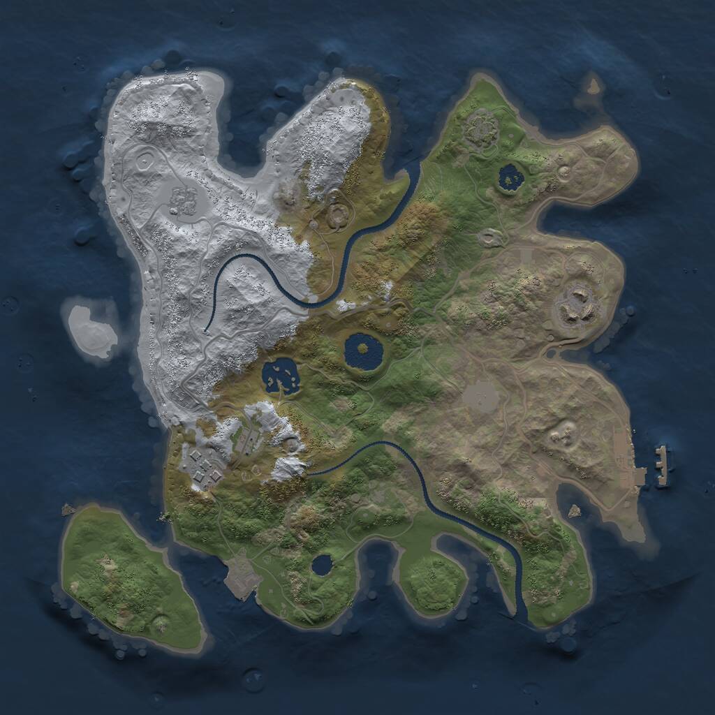 Rust Map: Procedural Map, Size: 2800, Seed: 892221786, 7 Monuments