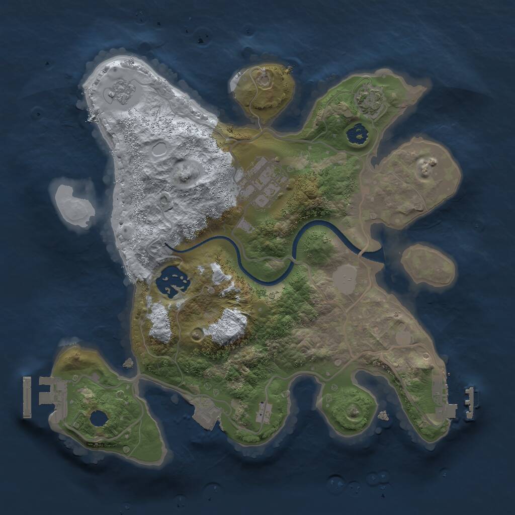Rust Map: Procedural Map, Size: 2500, Seed: 892221786, 7 Monuments