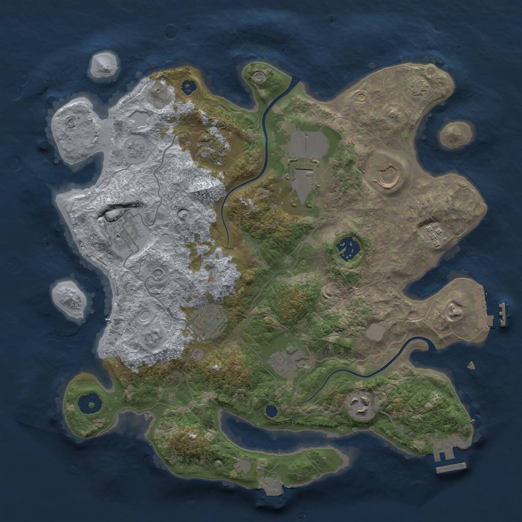Rust Map: Procedural Map, Size: 3500, Seed: 1403, 15 Monuments