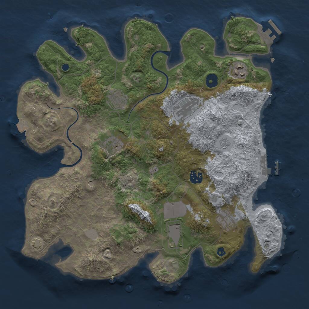 Rust Map: Procedural Map, Size: 3500, Seed: 327471355, 13 Monuments