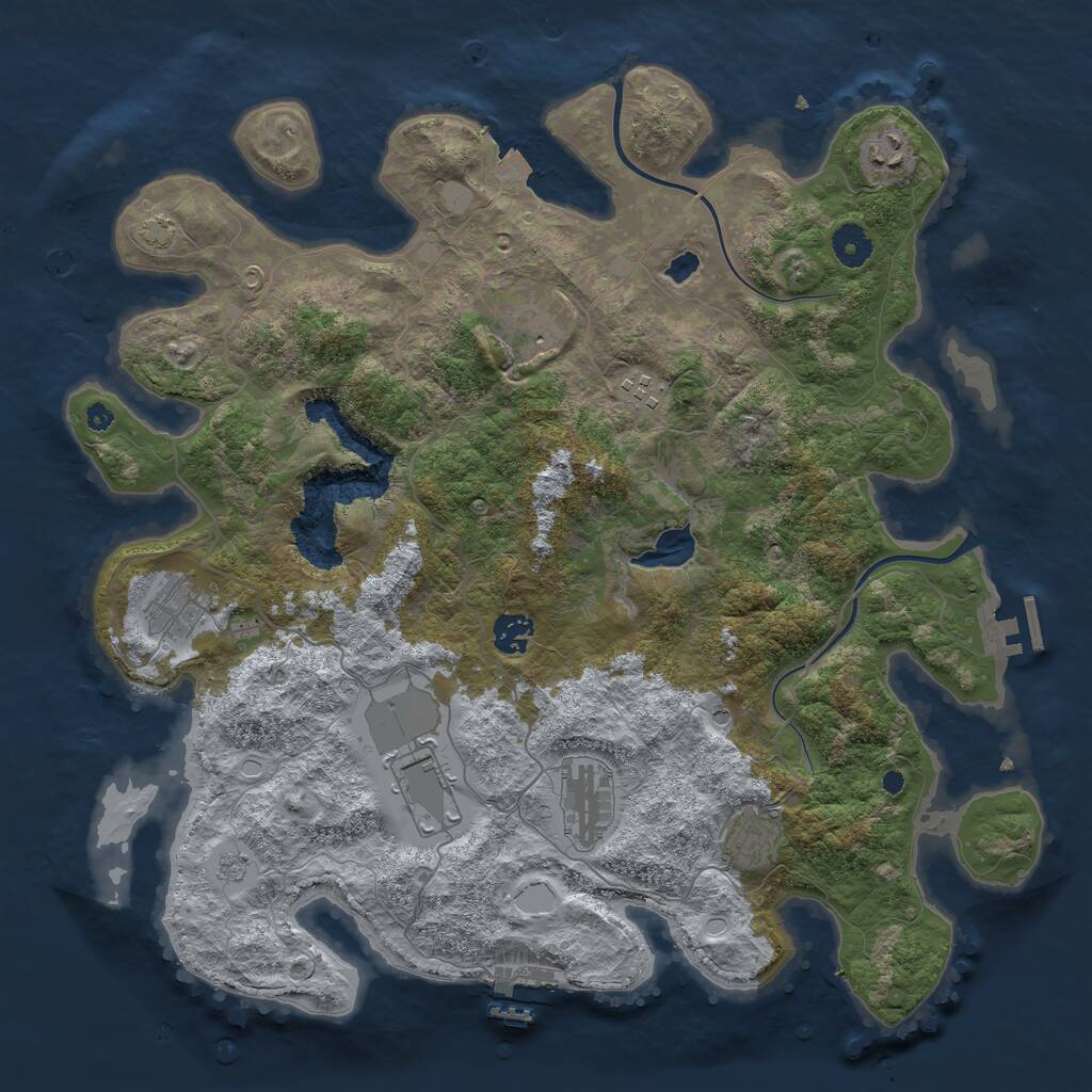 Rust Map: Procedural Map, Size: 4000, Seed: 804026, 14 Monuments