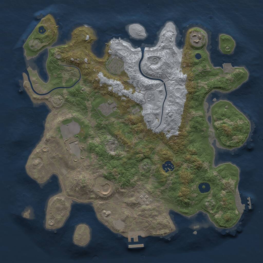 Rust Map: Procedural Map, Size: 3500, Seed: 905864332, 13 Monuments