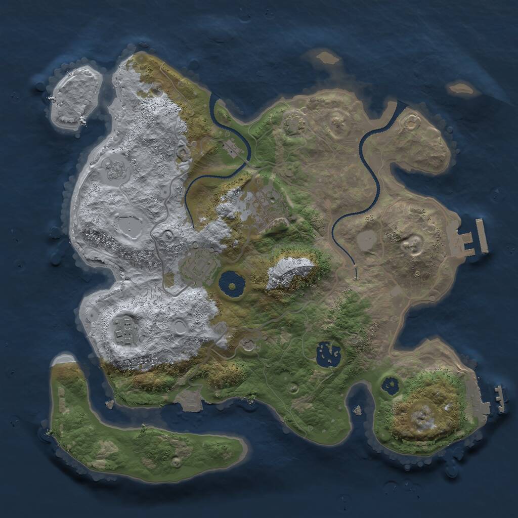 Rust Map: Procedural Map, Size: 3000, Seed: 1553663463, 10 Monuments