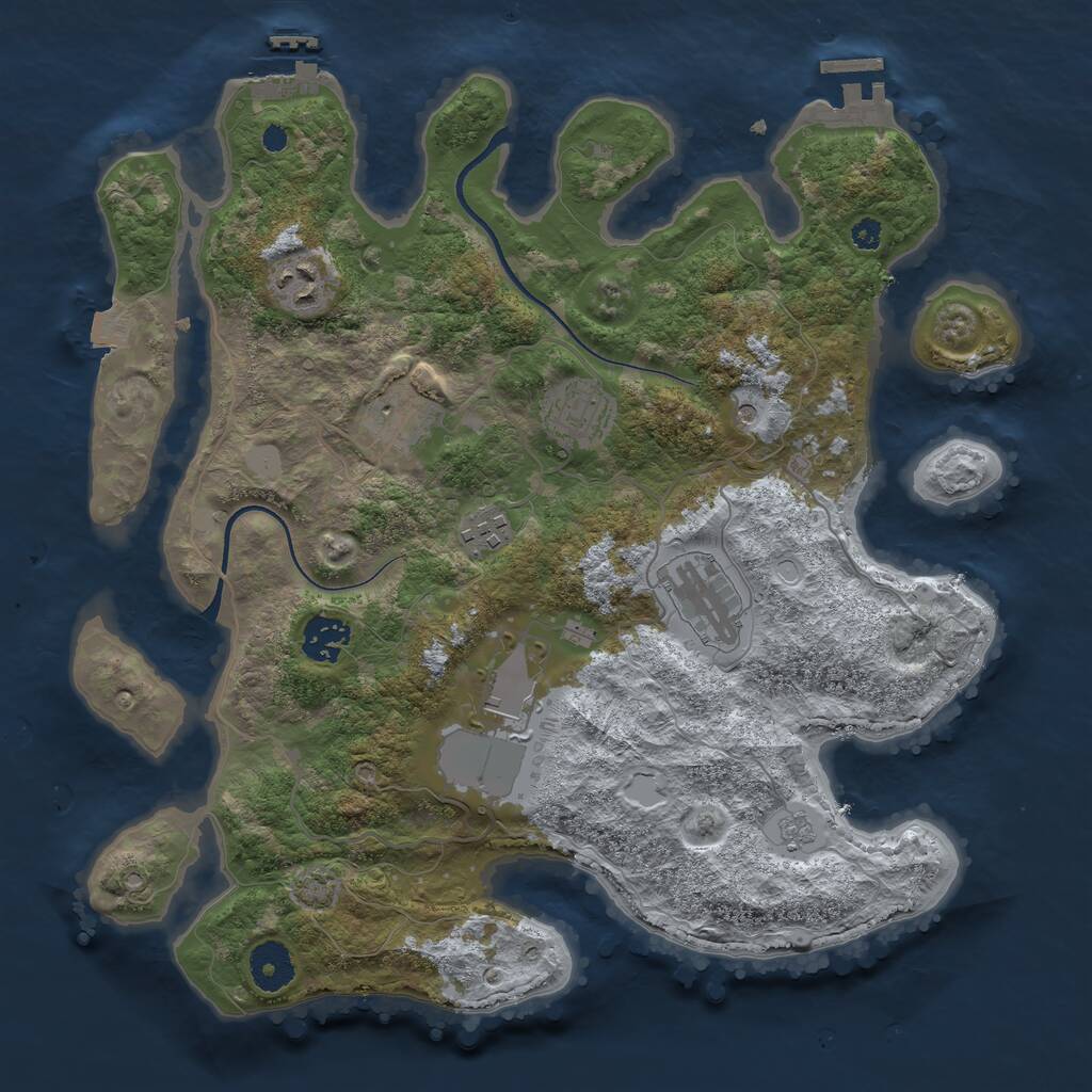 Rust Map: Procedural Map, Size: 3500, Seed: 156177620, 13 Monuments