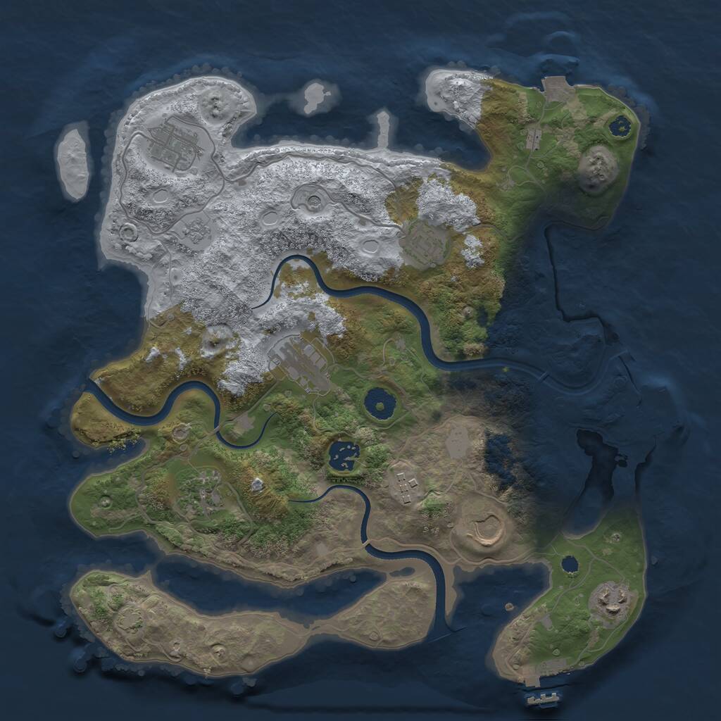 Rust Map: Procedural Map, Size: 3500, Seed: 149529392, 14 Monuments
