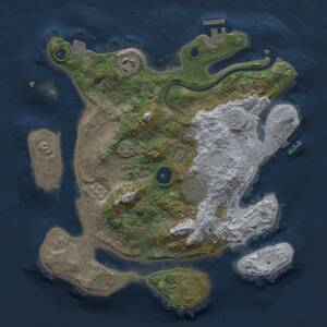 Thumbnail Rust Map: Procedural Map, Size: 3000, Seed: 28413, 9 Monuments