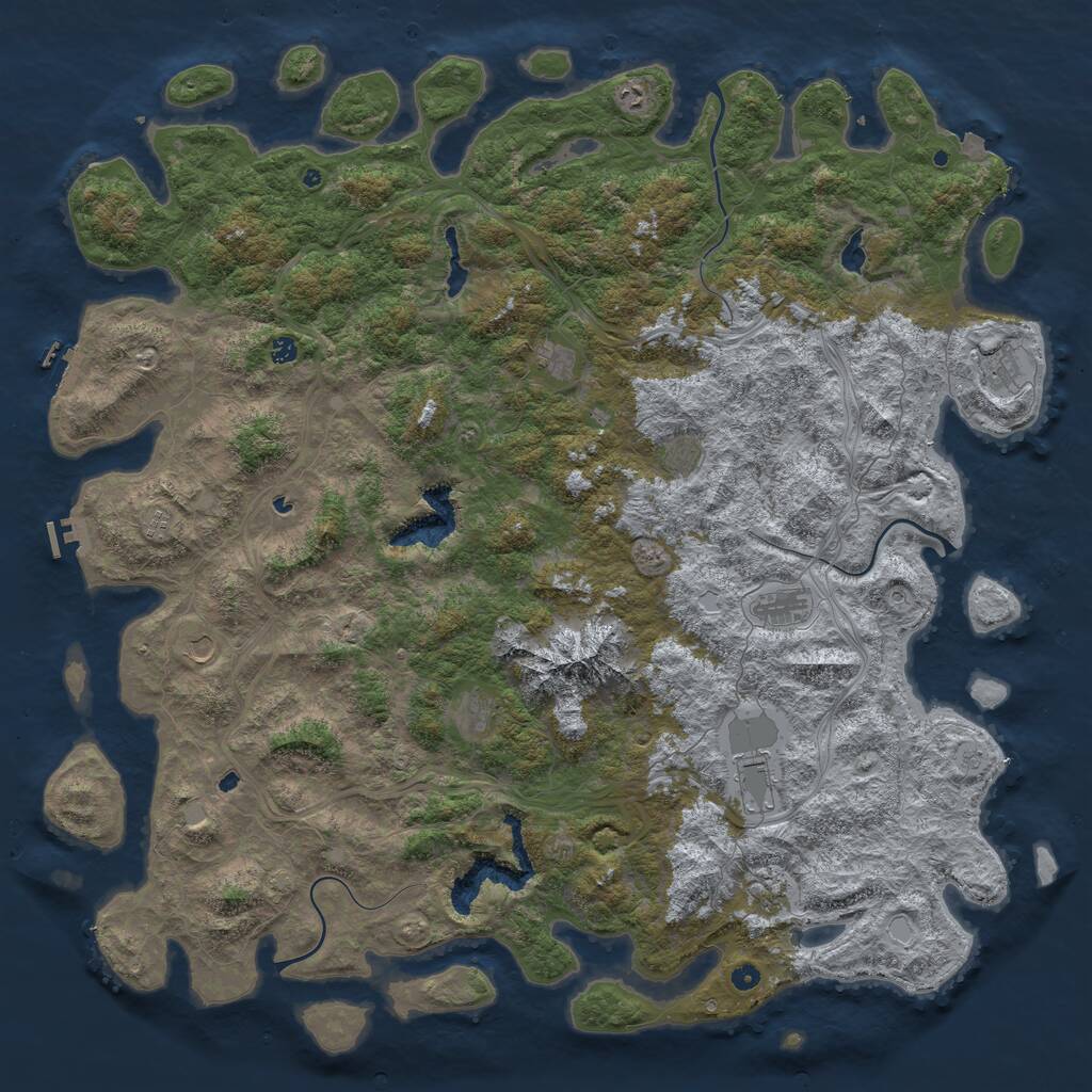 Rust Map: Procedural Map, Size: 6000, Seed: 19766080, 17 Monuments