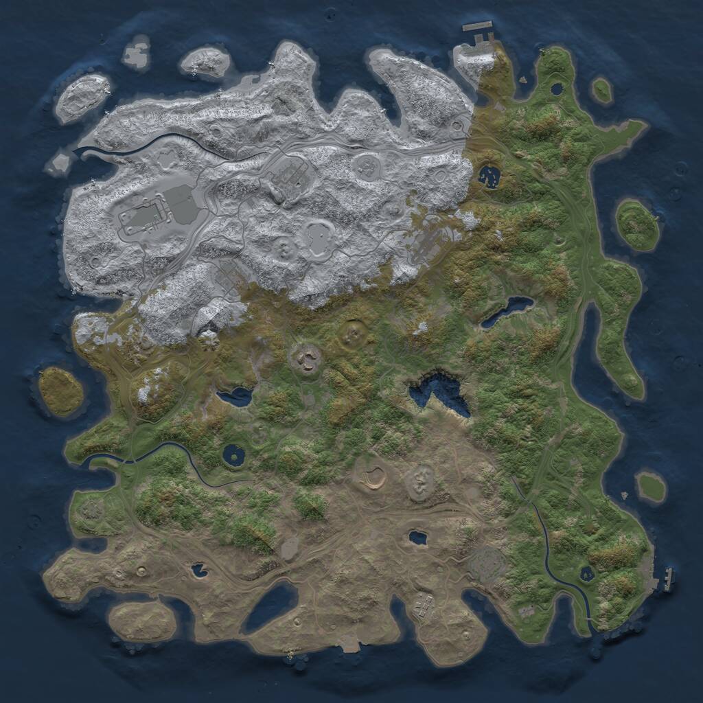 Rust Map: Procedural Map, Size: 4800, Seed: 1780192535, 16 Monuments