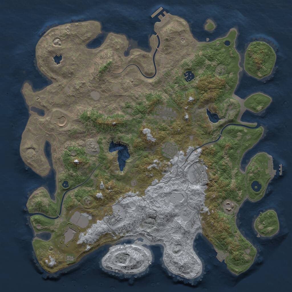 Rust Map: Procedural Map, Size: 4200, Seed: 1363096089, 15 Monuments