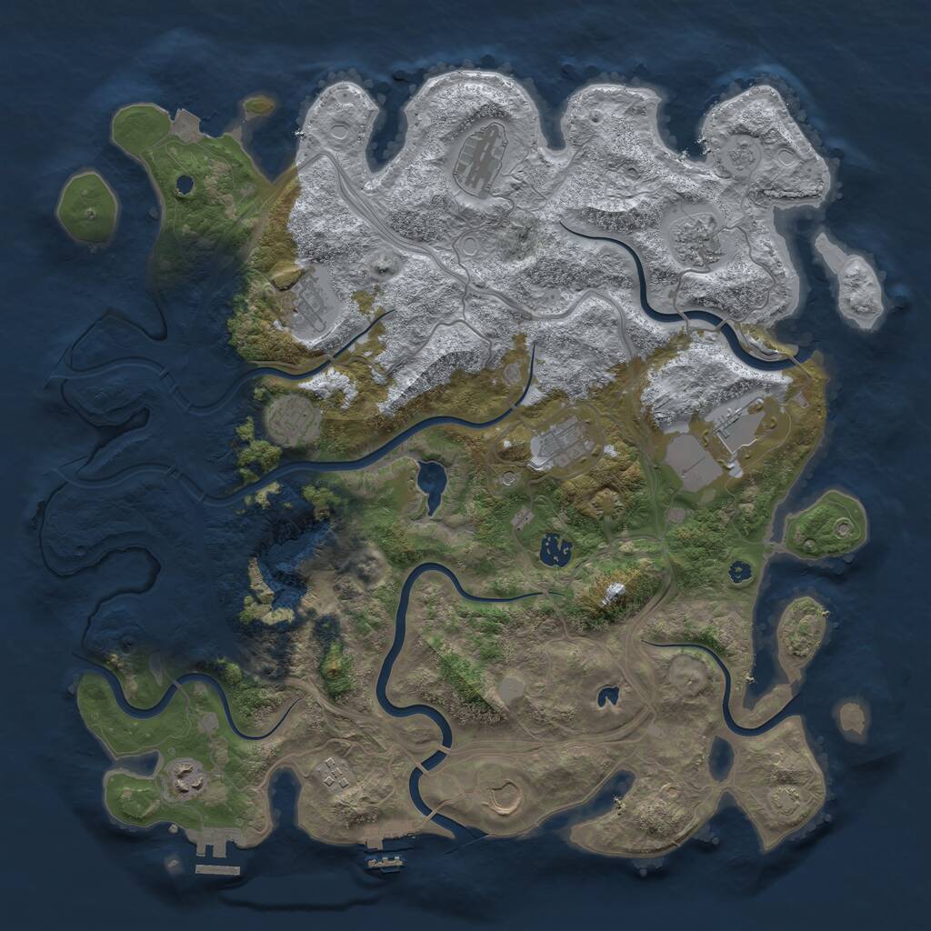 Rust Map: Procedural Map, Size: 4250, Seed: 58697474, 16 Monuments