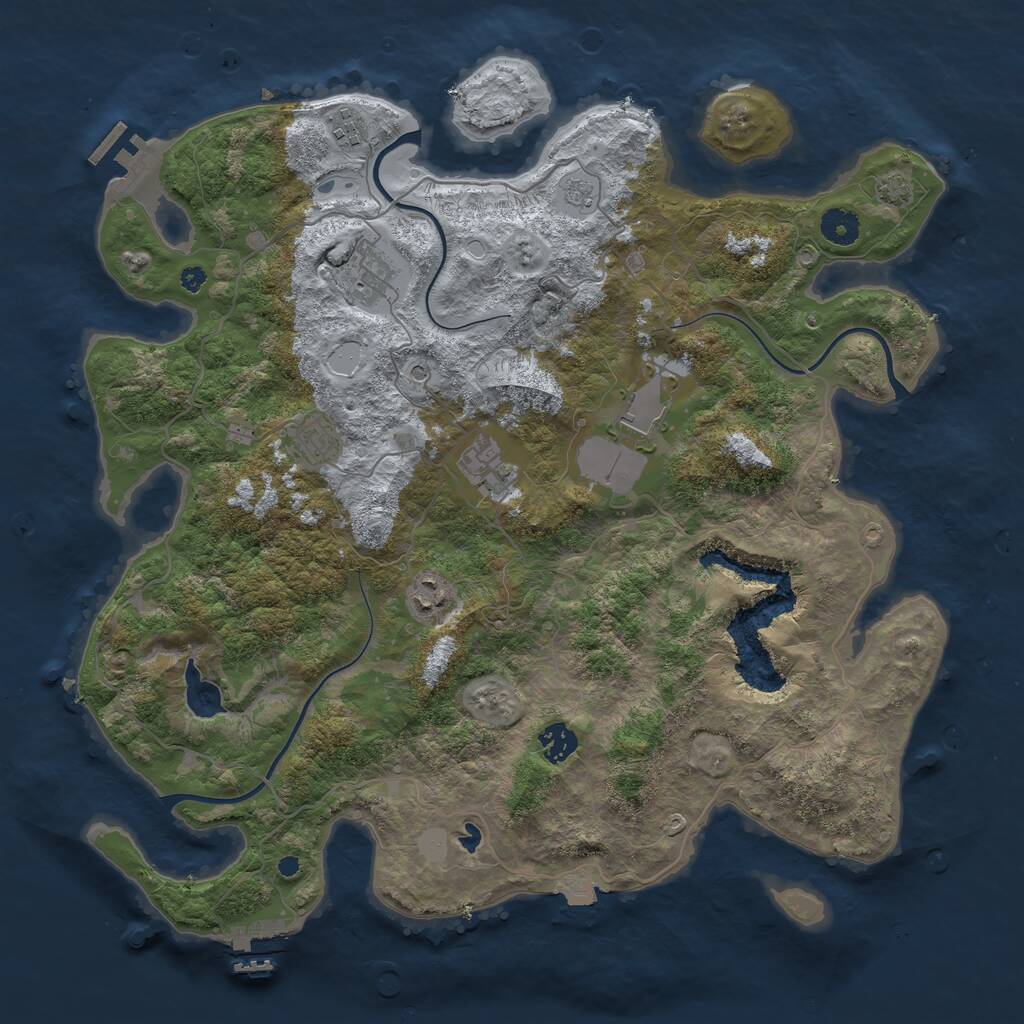 Rust Map: Procedural Map, Size: 4050, Seed: 680337110, 13 Monuments