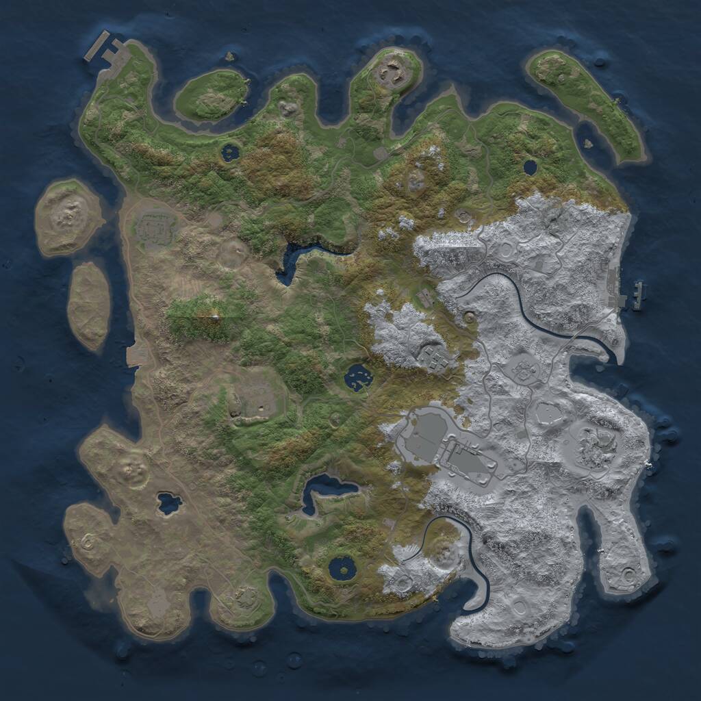 Rust Map: Procedural Map, Size: 4000, Seed: 326681887, 13 Monuments