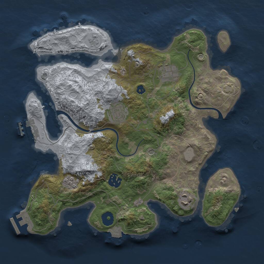 Rust Map: Procedural Map, Size: 3000, Seed: 29802, 11 Monuments
