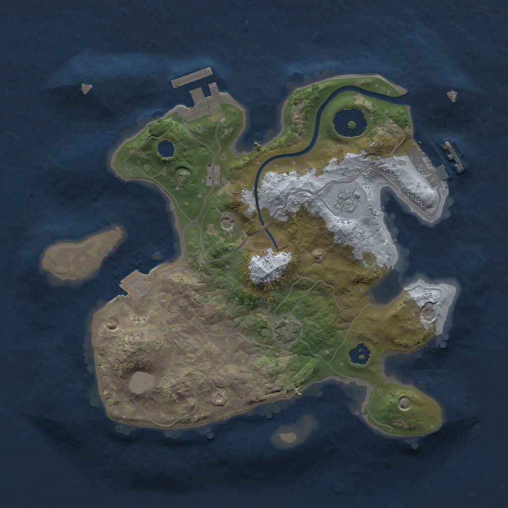 Rust Map: Procedural Map, Size: 2450, Seed: 1337, 6 Monuments