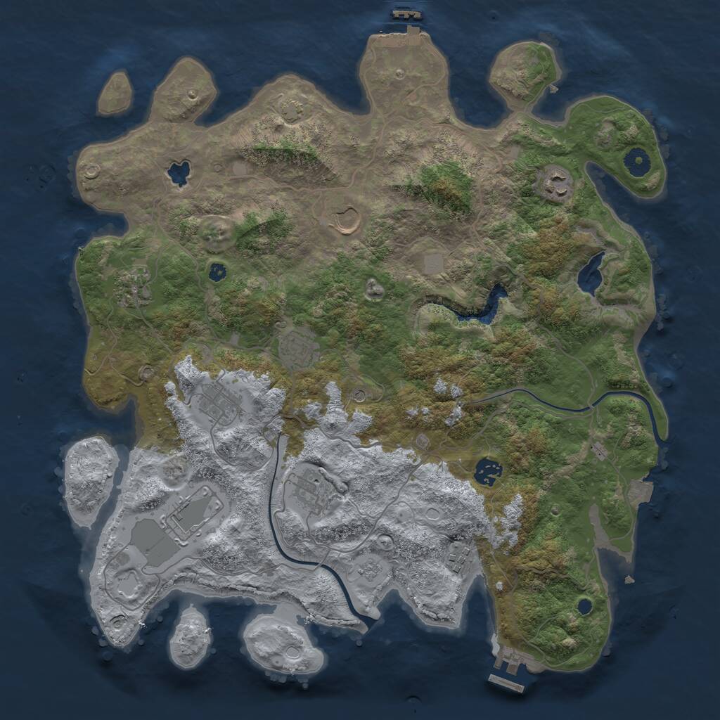 Rust Map: Procedural Map, Size: 4000, Seed: 390918586, 15 Monuments