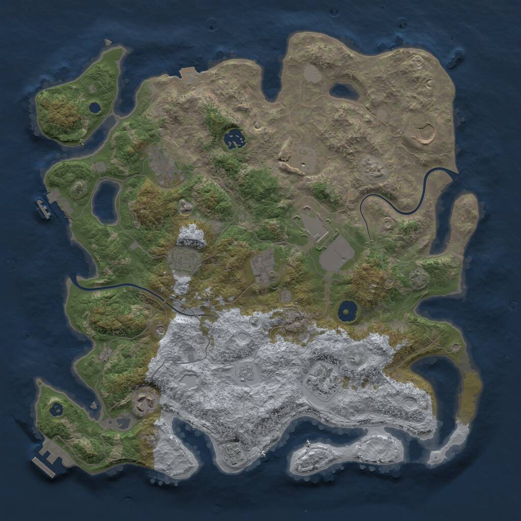 Rust Map: Procedural Map, Size: 3850, Seed: 291210943, 16 Monuments