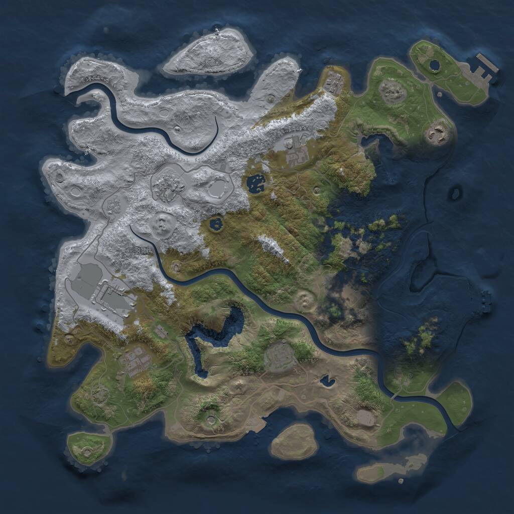 Rust Map: Procedural Map, Size: 4000, Seed: 512465, 15 Monuments