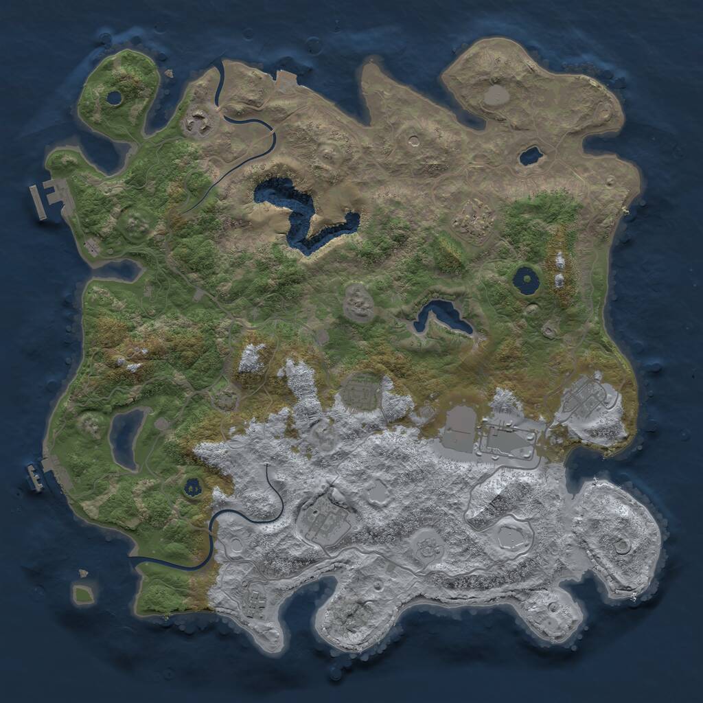 Rust Map: Procedural Map, Size: 4000, Seed: 85541302, 13 Monuments