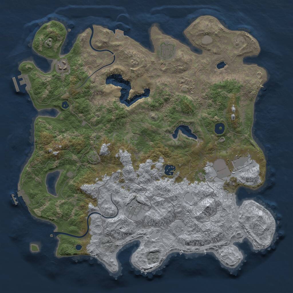 Rust Map: Procedural Map, Size: 4000, Seed: 85541302, 13 Monuments