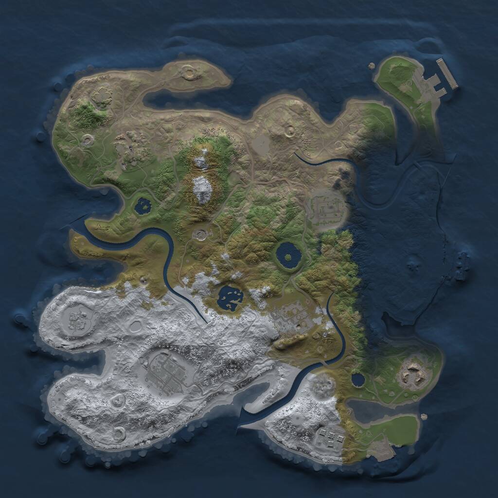 Rust Map: Procedural Map, Size: 3000, Seed: 5370164, 13 Monuments