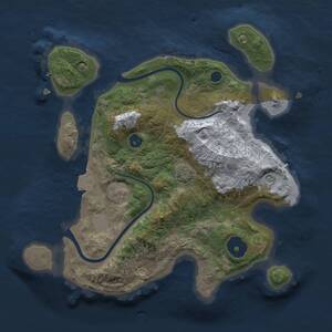 Thumbnail Rust Map: Procedural Map, Size: 2500, Seed: 1541140299, 3 Monuments