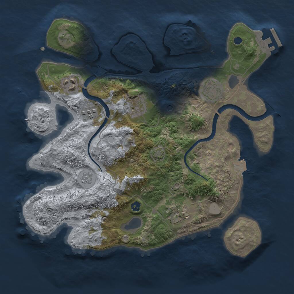 Rust Map: Procedural Map, Size: 3000, Seed: 21941140, 10 Monuments