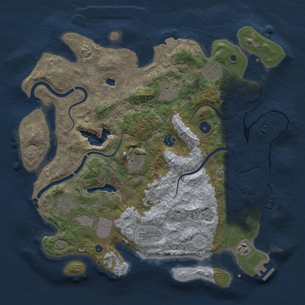 Rust Map: Procedural Map, Size: 4000, Seed: 9281711, 15 Monuments