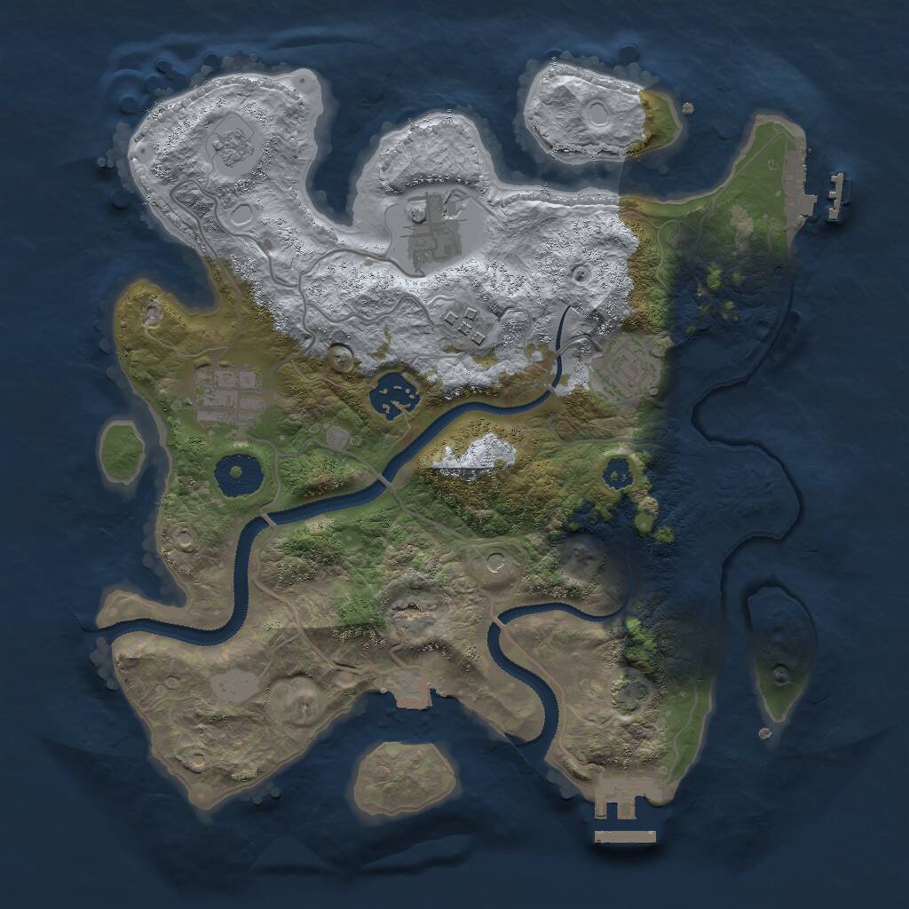 Rust Map: Procedural Map, Size: 3000, Seed: 5650, 11 Monuments