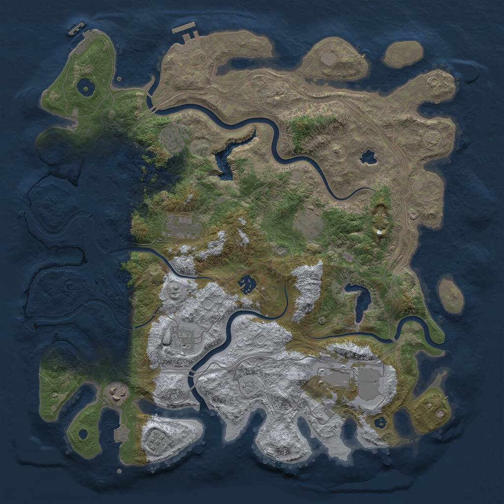 Rust Map: Procedural Map, Size: 4250, Seed: 28188, 14 Monuments