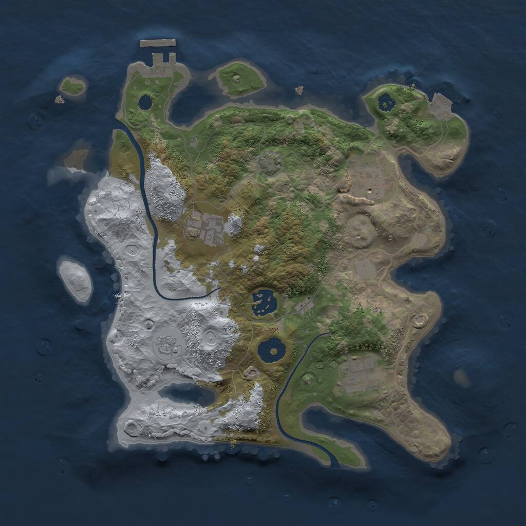 Rust Map: Procedural Map, Size: 3000, Seed: 535190548, 8 Monuments