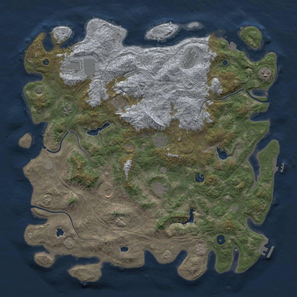 Rust Map: Procedural Map, Size: 4800, Seed: 1860013069, 16 Monuments