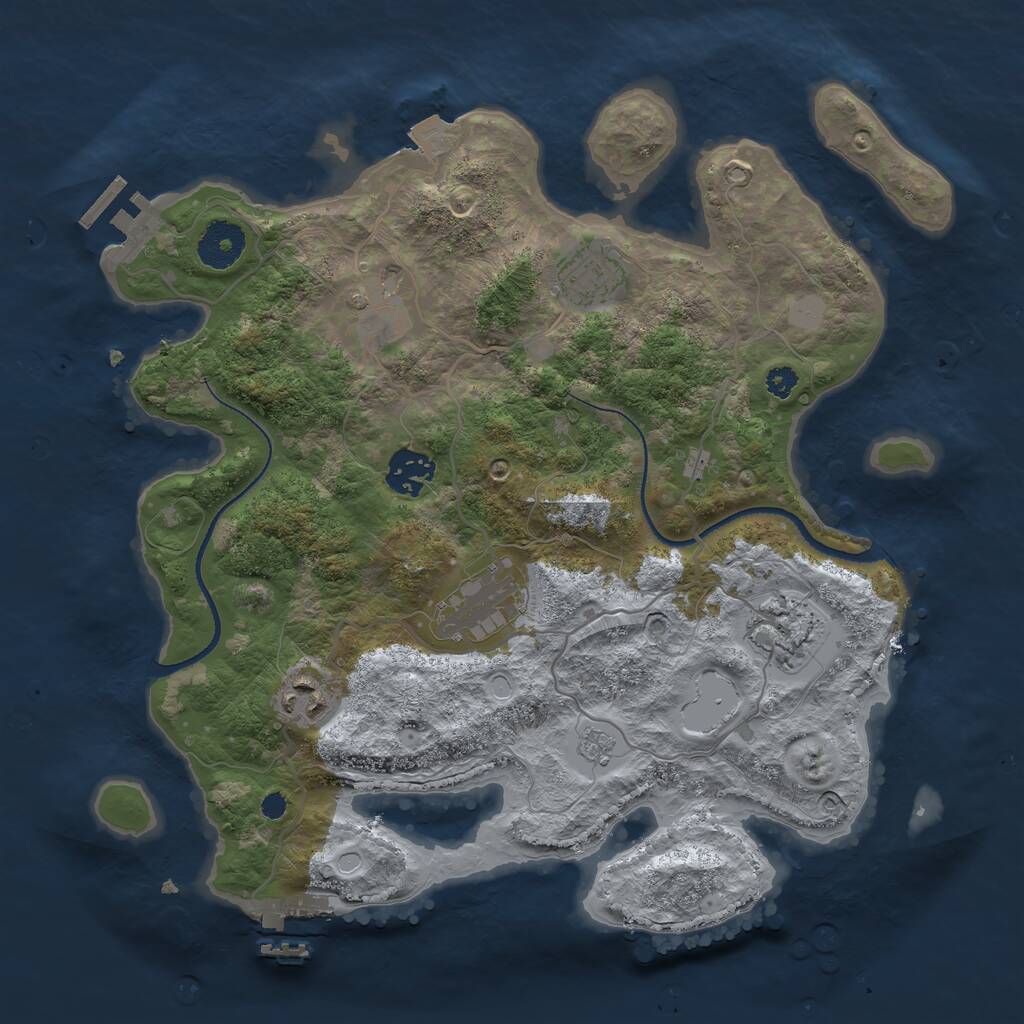 Rust Map: Procedural Map, Size: 3300, Seed: 112469519, 10 Monuments