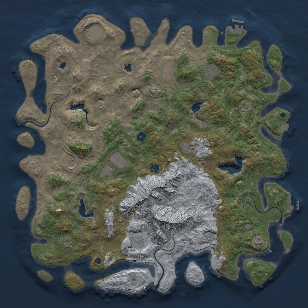 Rust Map: Procedural Map, Size: 5000, Seed: 35630007, 17 Monuments